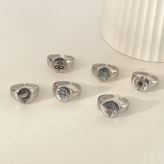 Anillo de Plata Esterlina con Elemento Tallado - Image 10