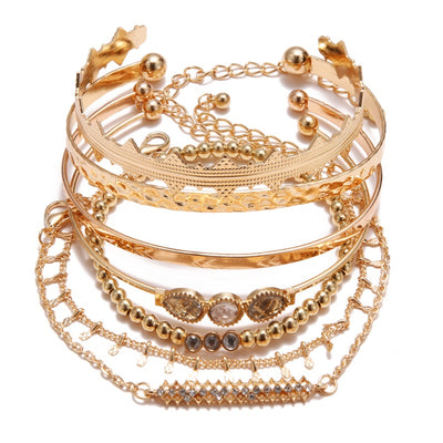 Pulsera Étnica de 7 Piezas con Diamantes - Image 3