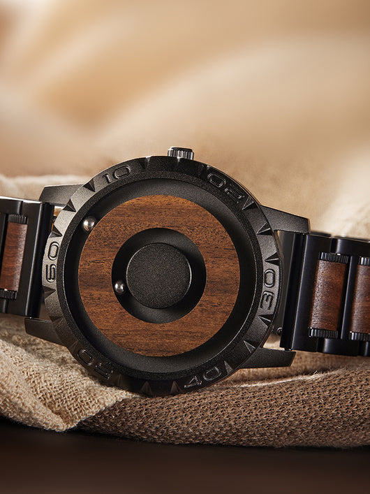 Reloj Minimalista de Bola Magnética en Palo de Rosa Sudafricano - Image 6