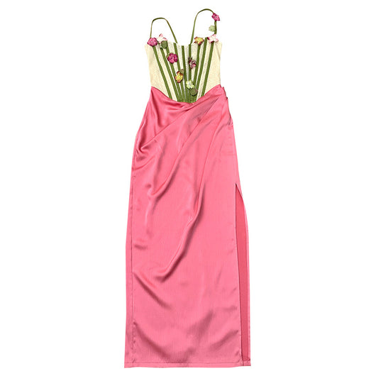 Vestido Sostén Retro Floral Corte Francés con Diseño Espina de Pescado - Image 11