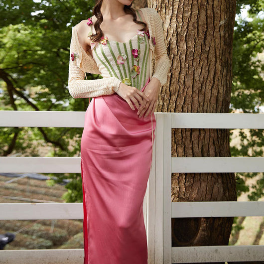 Vestido Sostén Retro Floral Corte Francés con Diseño Espina de Pescado - Image 12