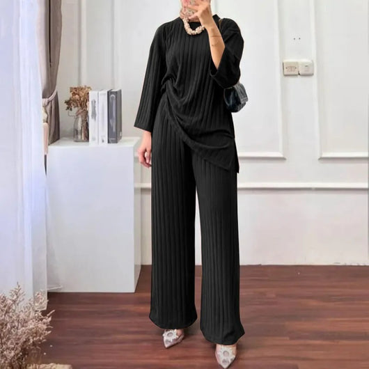 Conjunto Deportivo Mujer: Chaqueta, Blusa Manga Larga y Pantalón Palazzo - Image 11