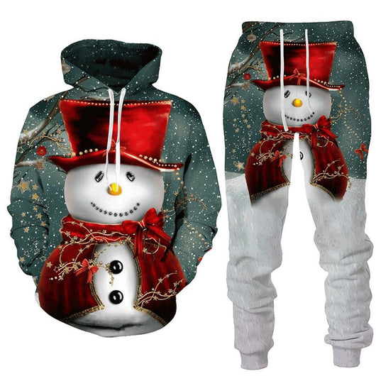Sudadera con Capucha Estampado Muñeco de Nieve 3D - Conjunto Navideño - Image 7