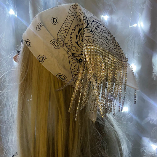 Pañuelo Vintage Paisley con Borla de Diamantes - Image 12