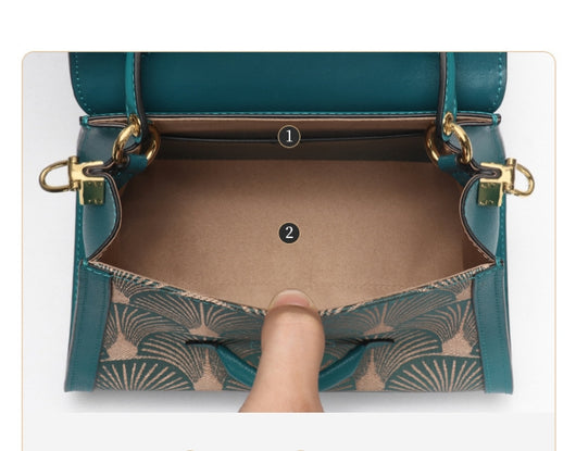 Bolso de Cuero con Bordados de Estilo Chino Tradicional - Image 12