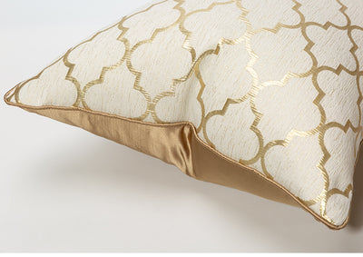 Funda de Almohada Oro Champagne con Diseño Geométrico Diamante - Image 4