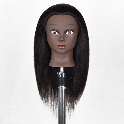 Cabeza Maniquí Profesional con Cabello Real Piel Oscura - Image 10
