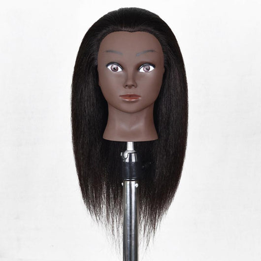 Cabeza Maniquí Profesional con Cabello Real Piel Oscura - Image 10