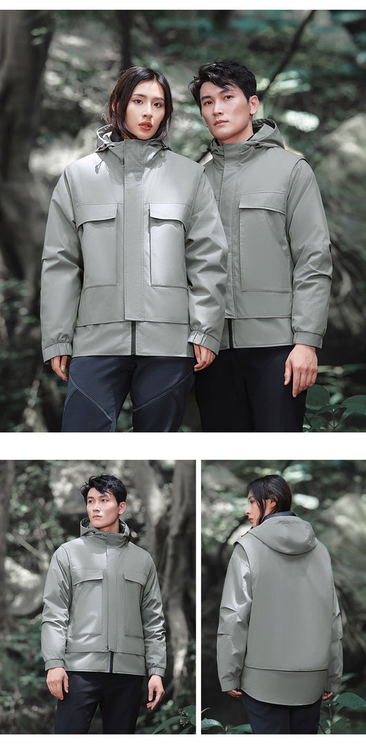 Chaqueta Cortaviento de Trabajo 3 en 1 Desmontable para Exterior - Image 19