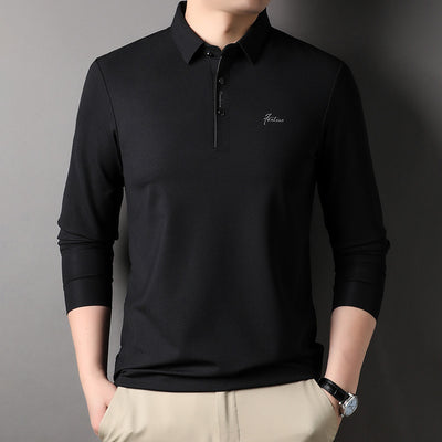 Camiseta Manga Larga Hombre Cuello Semiabierto Estilo Coreano - Image 9