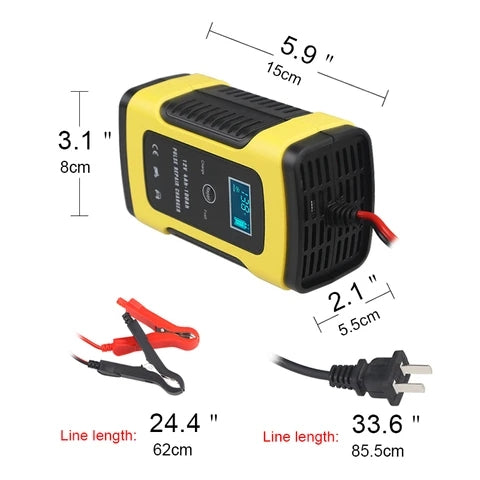 Cargador de Batería Inteligente 12V - Carga Automática Completa