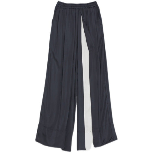 Pantalones Anchos de Pierna Suelta para Mujer - Diseño Combinado en Seda Casual - Image 16