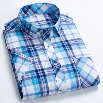 Camisa Casual de Manga Corta para Hombre con Cuello Solapa - Image 4