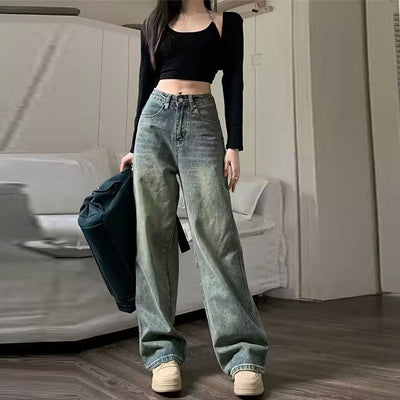 Pantalones Anchos Retro Vintage de Cintura Alta - Image 11