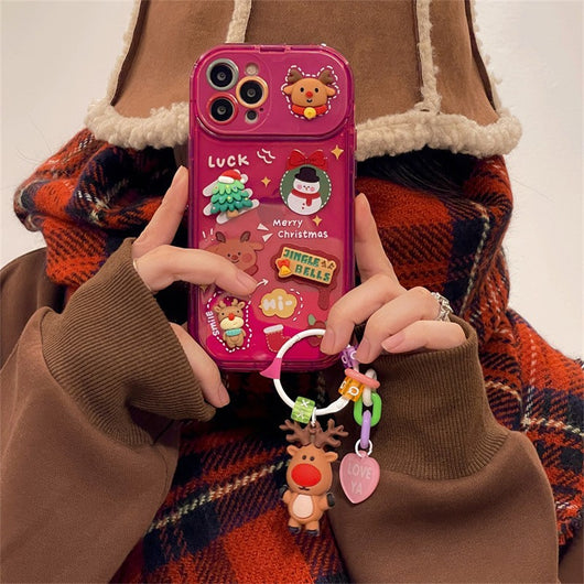 Funda para Teléfono con Colgante de Muñeco Navideño 3D - Image 8