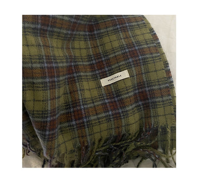 Bufanda Vintage Cuadros Verde para Mujer - Image 8