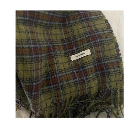 Bufanda Vintage Cuadros Verde para Mujer - Image 8