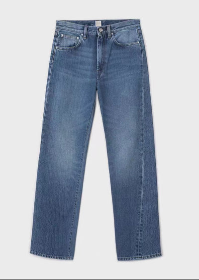Jeans Tiro Alto Elásticos Retorcidos Cortos Estilo Europeo - Image 10