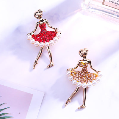 Broche Bailarina con Perlas y Cristales - Accesorio Deportivo para Mujeres - Image 3