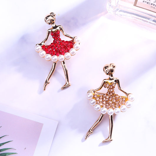 Broche Bailarina con Perlas y Cristales - Accesorio Deportivo para Mujeres - Image 3