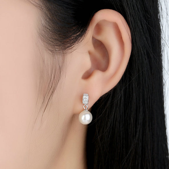 Aretes Colgantes de Perla en Plata 925 - Joyería Fina para Mujer