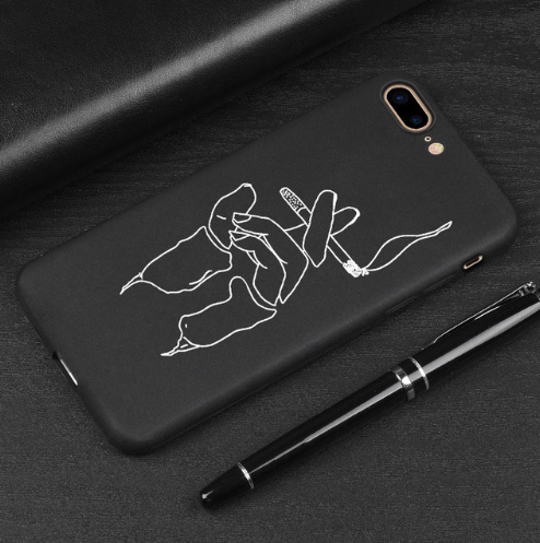 Funda Protectora Abstracta Lover Face TPU Mate Negro - Image 4