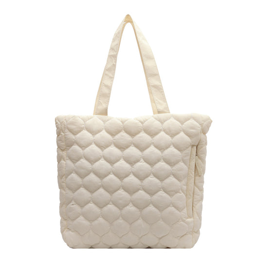 Bolso Tote Acolchado de Algodón con Diseño Rombo - Image 12