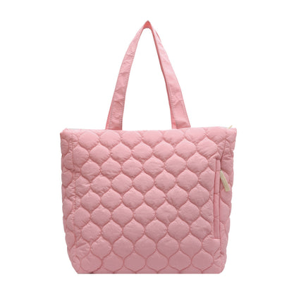 Bolso Tote Acolchado de Algodón con Diseño Rombo - Image 16