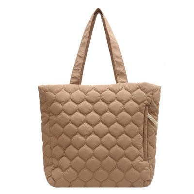 Bolso Tote Acolchado de Algodón con Diseño Rombo - Image 18
