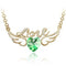 Crystal Heart Necklace-Love Wing Angel Golden Fruit Verde