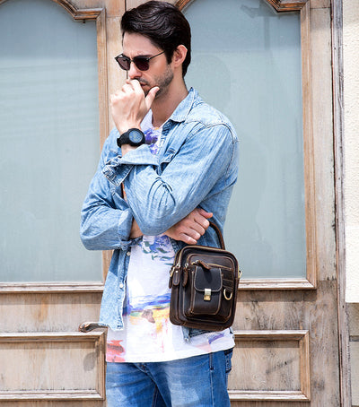 Bolsa Cruzada de Cuero Multifuncional para Hombre - Image 23