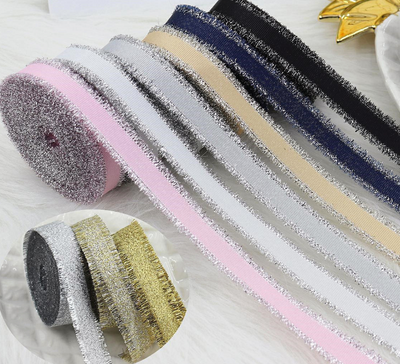 Cinta Decorativa para Regalos Bodas Oro y Plata con Flecos y Moño - Image 13