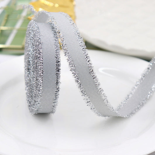 Cinta Decorativa para Regalos Bodas Oro y Plata con Flecos y Moño - Image 21