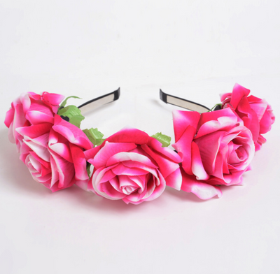 Diadema Corona de Rosas Terciopelo para Sesiones Fotográficas - Image 9