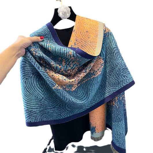 Bufanda de Diseño Étnico en Cashmira Artificial para Mujer - Image 8