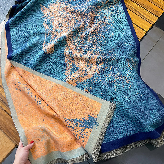 Bufanda de Diseño Étnico en Cashmira Artificial para Mujer - Image 10