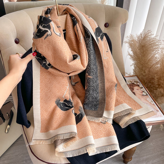 Bufanda Térmica de Cashmira Sintética para Mujer - Invierno Gruesa y Abrigadora - Image 7