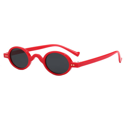 Red small frame round glasses with clear lenses, featuring a retro or steampunk style. - Image 18