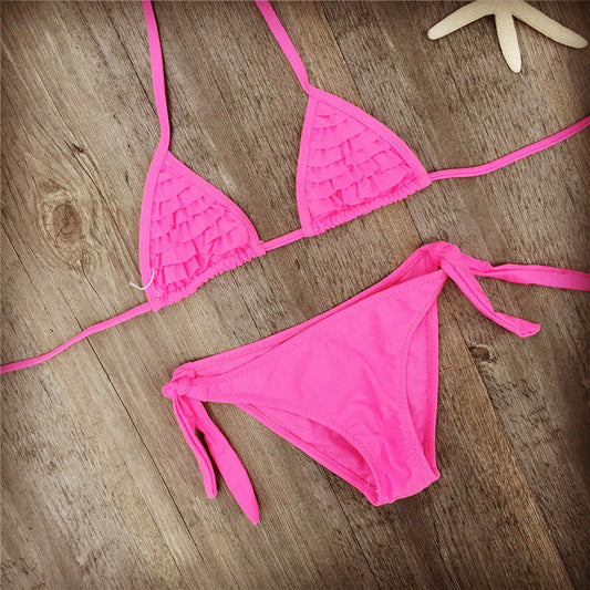Traje de Baño Bikini con Volantes Múltiples para Niñas