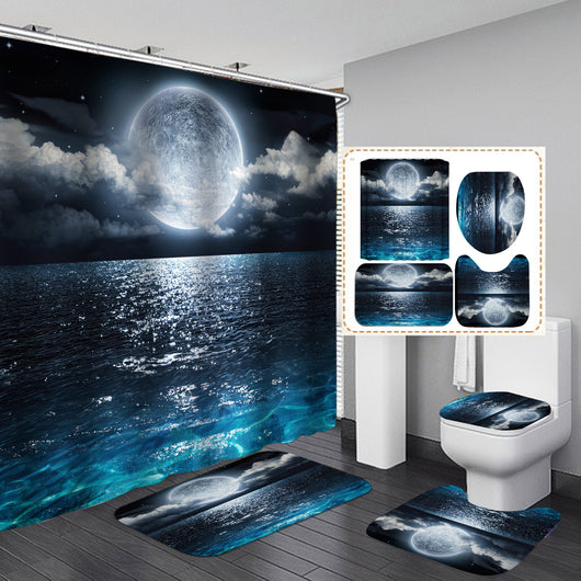 Cortina de Baño Impermeable con Diseño Estampado y Protección Antimoho - Image 5