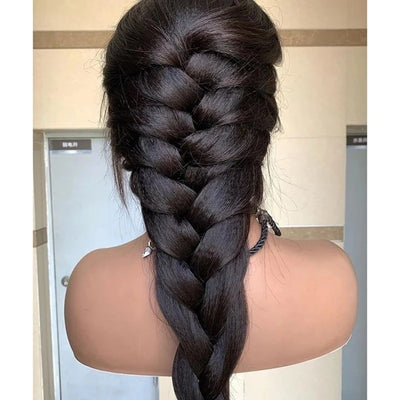Peluca Larga Negra Cabello Liso Seda de Alta Temperatura Voluminosa - Image 10