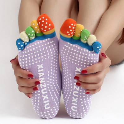Calcetines de Yoga con Dedos Separados - Algodón Premium con Masaje y Estampado - Image 15