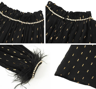 Blusa Larga de Seda Dorada para Otoño - Elegancia Negra Sofisticada - Image 8