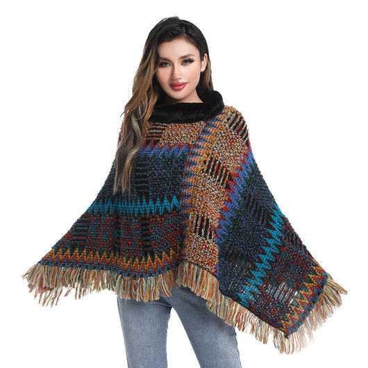 Poncho Cuello Alto Tejido para Otoño e Invierno - Image 11