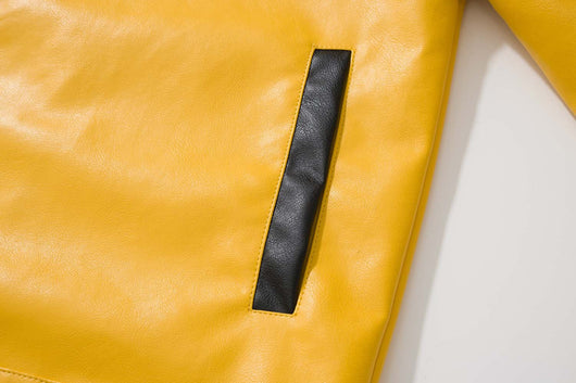 Chaqueta Hip Hop Suelta de Cuero con Letras Estampadas y Cuello Alto para Hombre - Image 10