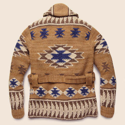 Cardigan Tejido Grueso Jacquard para Hombre - Abrigo de Invierno con Cierre de Cordones - Image 6