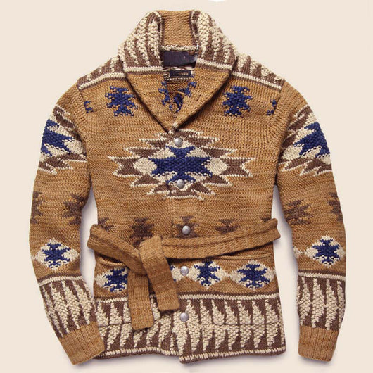 Cardigan Tejido Grueso Jacquard para Hombre - Abrigo de Invierno con Cierre de Cordones - Image 7