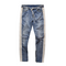Jeans Skinny Blancos Rotos con Cierre Rasgado y Stretch