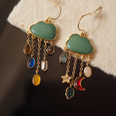 Aretes Largos de Piedra Natural con Flecos y Forma de Nube - Image 11