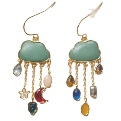 Aretes Largos de Piedra Natural con Flecos y Forma de Nube - Image 12